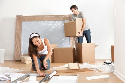 Student removals in Tottenham with boxes and moving van