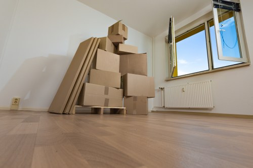 Professional packing supplies and labeled boxes for a Tottenham home move